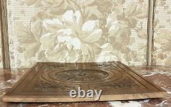Rosette rosace flower wood carving panel Antique french architectural salvage 14