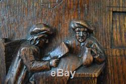 Rustic Breton Architectural 19th. C Carved Oak Wood Wall Panel of Brittany