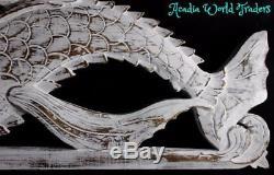 Rustic Mermaid Panel carved wood Bali architectural Art Wall Decor Left 40