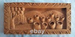 S. E. Asian Paddy Field Wood Carving Panel Native Storyboard