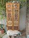 S1p. Antique Carved Gold Gilt Wood Panel With Two Pcs/set Vase/ Flower And Fish