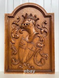 Sale! An Exceptional French Carved Coat of Arms/ Knight armour Panel in oak