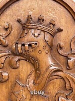 Sale! An Exceptional French Carved Coat of Arms/ Knight armour Panel in oak