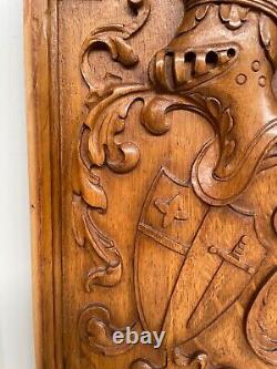 Sale! An Exceptional French Carved Coat of Arms/ Knight armour Panel in oak