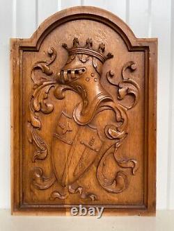 Sale! An Exceptional French Carved Coat of Arms/ Knight armour Panel in oak