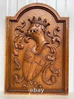 Sale! An Exceptional French Carved Coat of Arms/ Knight armour Panel in oak