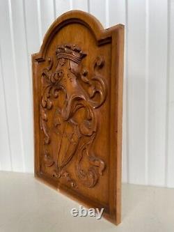 Sale! An Exceptional French Carved Coat of Arms/ Knight armour Panel in oak