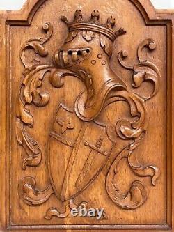 Sale! An Exceptional French Carved Coat of Arms/ Knight armour Panel in oak