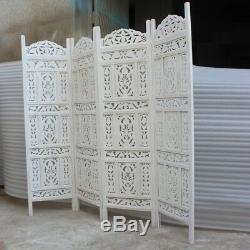 Screen 4 Panel Folding hardwood hand-Carved Privacy Screen Room Divider