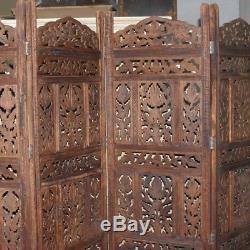 Screen 4 Panel Folding luxury hardwood hand-Carved Privacy Screen Room Divider