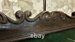 Scroll carving pediment panel trim Antique french architectural salvaged 42
