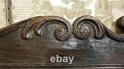 Scroll carving pediment panel trim Antique french architectural salvaged 42