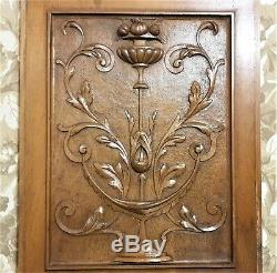 Scroll drapery walnut carving panel Antique french fruit architectural salvage