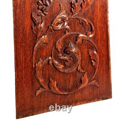 Scroll leaf dragon wood carving panel 2106 Antique French architectural salvage