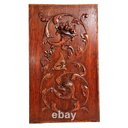 Scroll leaf dragon wood carving panel 2106 Antique French architectural salvage