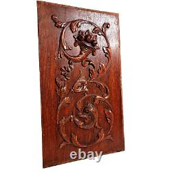 Scroll leaf dragon wood carving panel 2106 Antique French architectural salvage