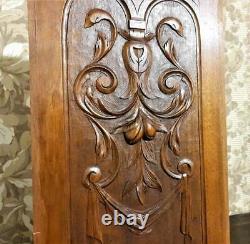 Scroll leaf drapery wood carving panel Antique french architectural salvage