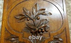 Scroll leaf fruit berry wood carving panel Antique french architectural salvage