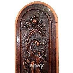 Scroll leaf fruit cornucopia carving panel Antique French architectural salvage