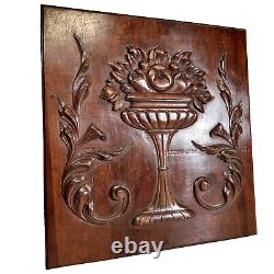 Scroll leaf fruit wood carving panel 1752 Antique French architectural salvage