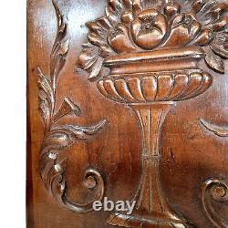 Scroll leaf fruit wood carving panel 1752 Antique French architectural salvage