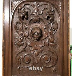 Scroll leaf queen griffin carving panel Antique french arhitectural salvage 23