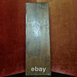 Scroll leaf shield wood carving panel 24 in Antique French architectural salvage