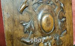 Scroll leaf wood carving panel Antique vintage french architectural salvage 16