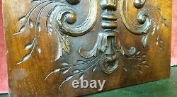 Scroll leaves carved wood panel Antique vintage french architectural salvage 18