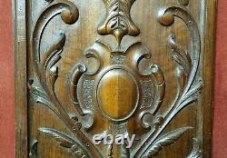 Scroll leaves carved wood panel Antique vintage french architectural salvage 19