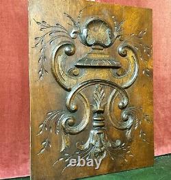 Scroll leaves carving panel Antique vintage french architectural salvage 18