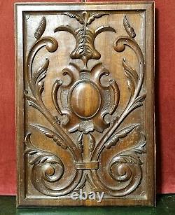 Scroll leaves carving panel Antique vintage french architectural salvage 19