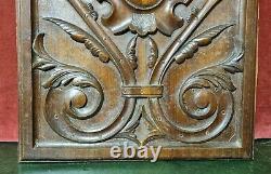 Scroll leaves carving panel Antique vintage french architectural salvage 19