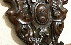 Scroll leaves caryatid carving panel Antique french architectural salvage 19