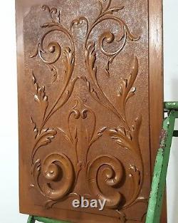 Scroll leaves decorative carving panel Antique French Architectural salvage 20