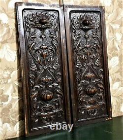 Scroll leaves decorative wood carving panel Antique french architectural salvage