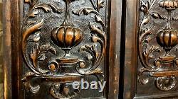 Scroll leaves decorative wood carving panel Antique french architectural salvage
