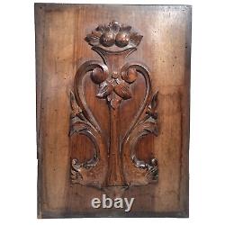 Scroll leaves dragon carving panel 20.67 in Antique French architectural salvage