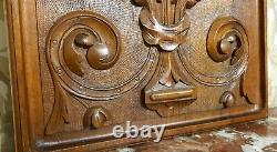 Scroll leaves flower wood carving panel Antique french architectural salvage
