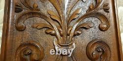 Scroll leaves flower wood carving panel Antique french architectural salvage