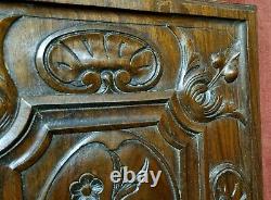 Scroll leaves flower wood carving panel Antique french architectural salvage 17