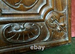Scroll leaves flower wood carving panel Antique french architectural salvage 17