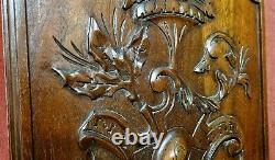 Scroll leaves fruit wood carving panel Antique french architectural salvage 18