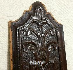 Scroll leaves green man wood carving panel Antique french architectural salvage