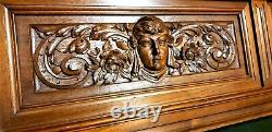 Scroll leaves lady decorative carving panel Antique french architectural salvage
