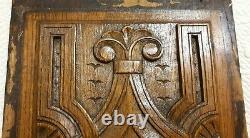Scroll leaves rosette wood carving panel Antique french architectural salvage