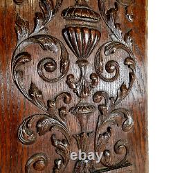 Scroll leaves wood carving panel 23.82 in Antique French architectural salvage