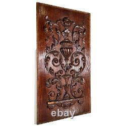 Scroll leaves wood carving panel 23.82 in Antique French architectural salvage