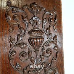 Scroll leaves wood carving panel 23.82 in Antique French architectural salvage