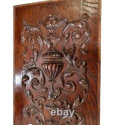 Scroll leaves wood carving panel 23.82 in Antique French architectural salvage